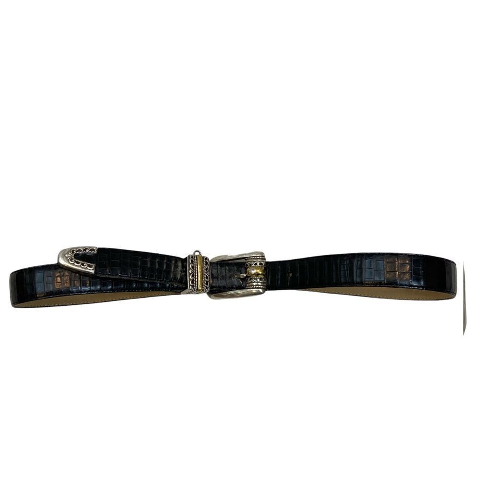 Ladies Brighton Black Leather Charm Belt Size Large/34 - Picture 2 of 9